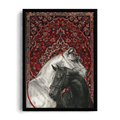 Royal Arabic Horses on Classic Persian Carpet Framed Art