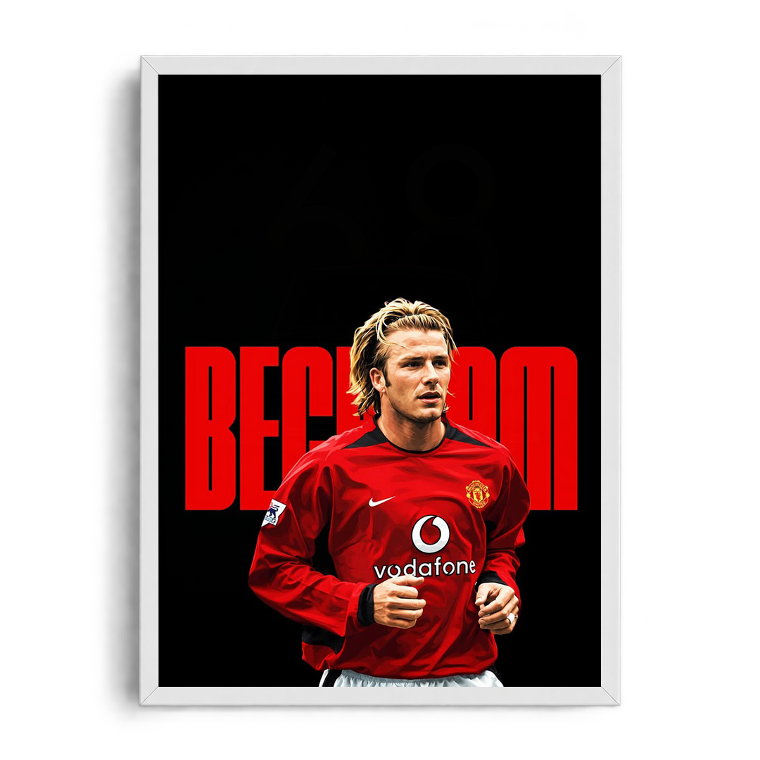David Beckham Manchester United Vodafone Iconic Framed Poster