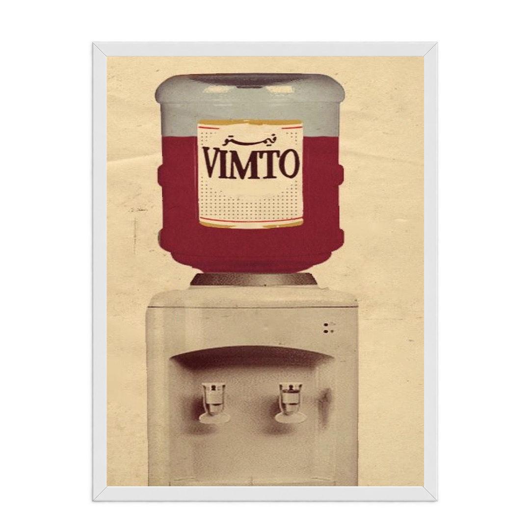 Vintage Vimto Water Dispenser Funny Pop Art Framed Print