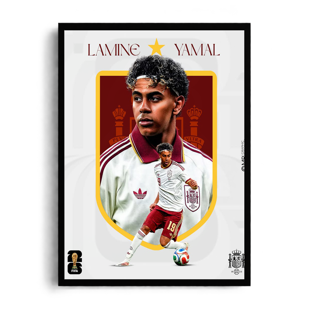 LAMINE YAMAL" Modern Editorial Spain Legend Framed Graphic Art Poster