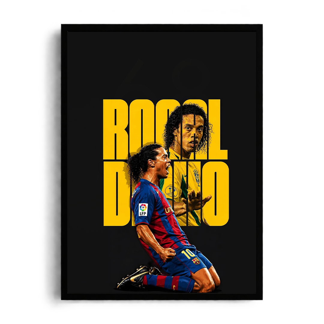 Ronaldinho 'The Legendary Icon' at Camp Nou - Graphic Art Framed Print