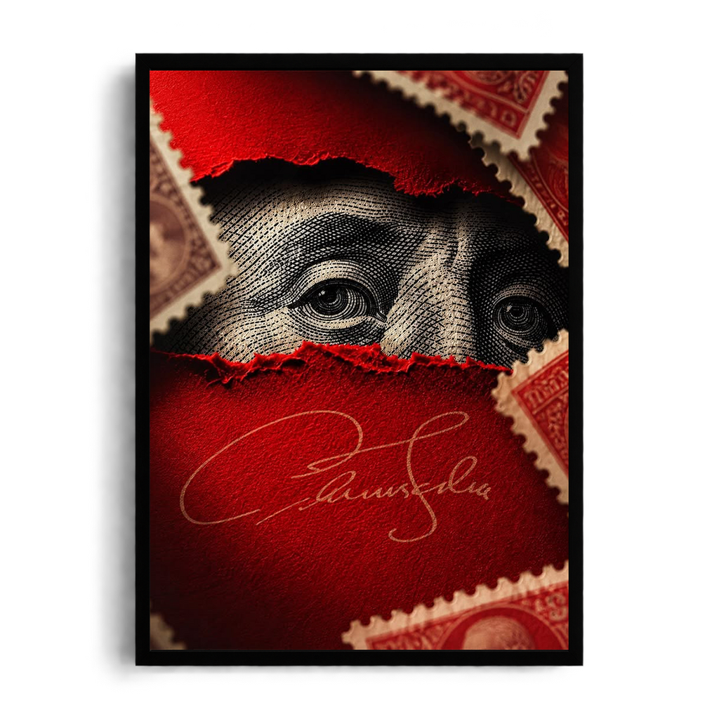 Red Hundred Dollar Bill Eyes Framed Art