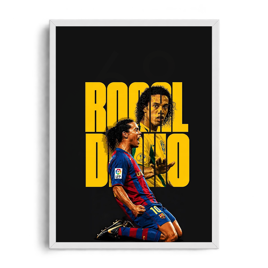 Ronaldinho 'The Legendary Icon' at Camp Nou - Graphic Art Framed Print