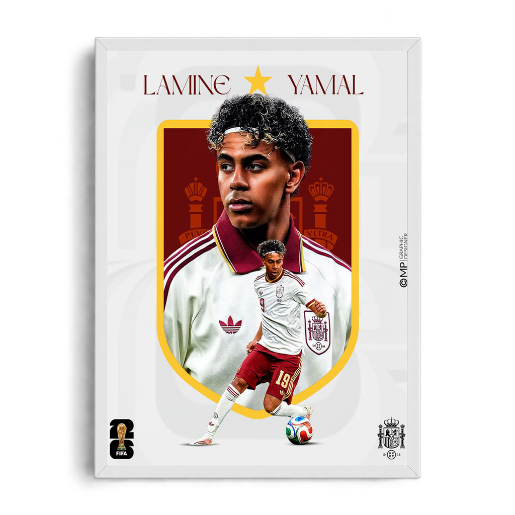 LAMINE YAMAL" Modern Editorial Spain Legend Framed Graphic Art Poster
