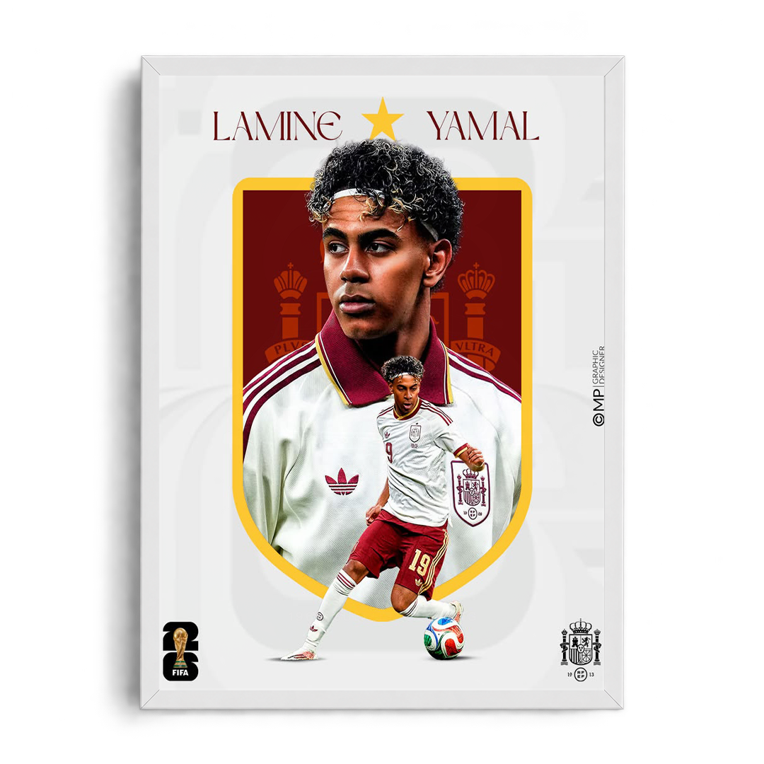 LAMINE YAMAL" Modern Editorial Spain Legend Framed Graphic Art Poster