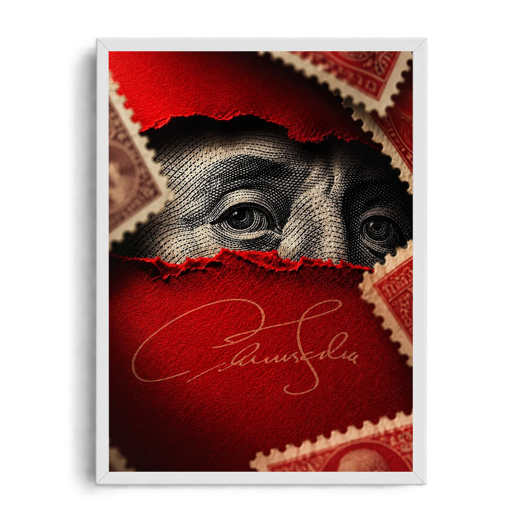 Red Hundred Dollar Bill Eyes Framed Art