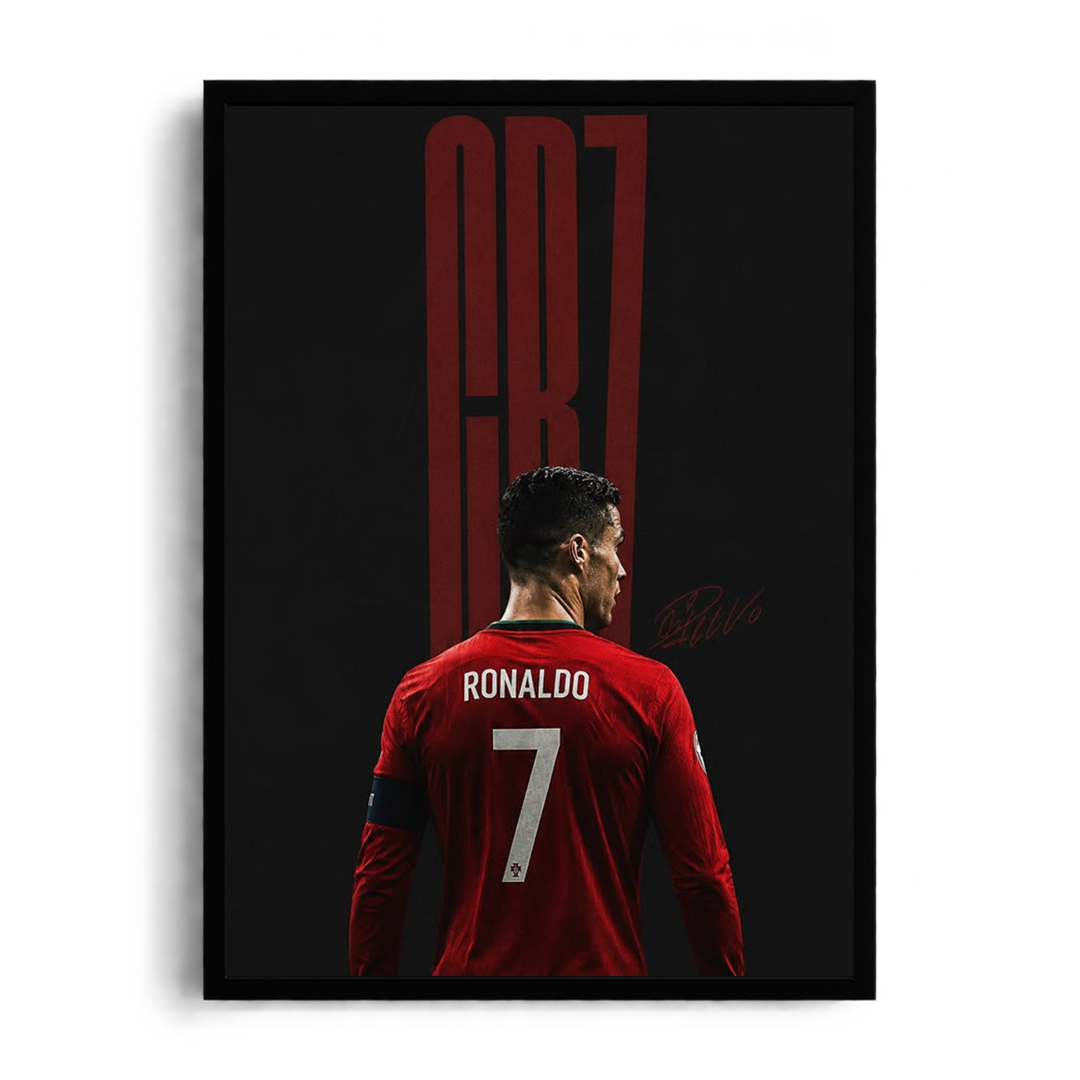 Cristiano Ronaldo 'CR7 Legacy' Portugal Back view Framed Graphic Art Poster