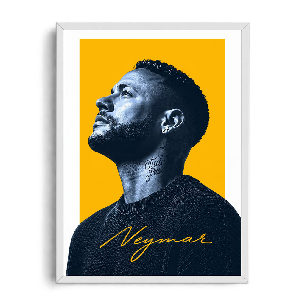 NEYMAR Jr. Minimalist Portrait" Modern Framed Graphic Art Poster
