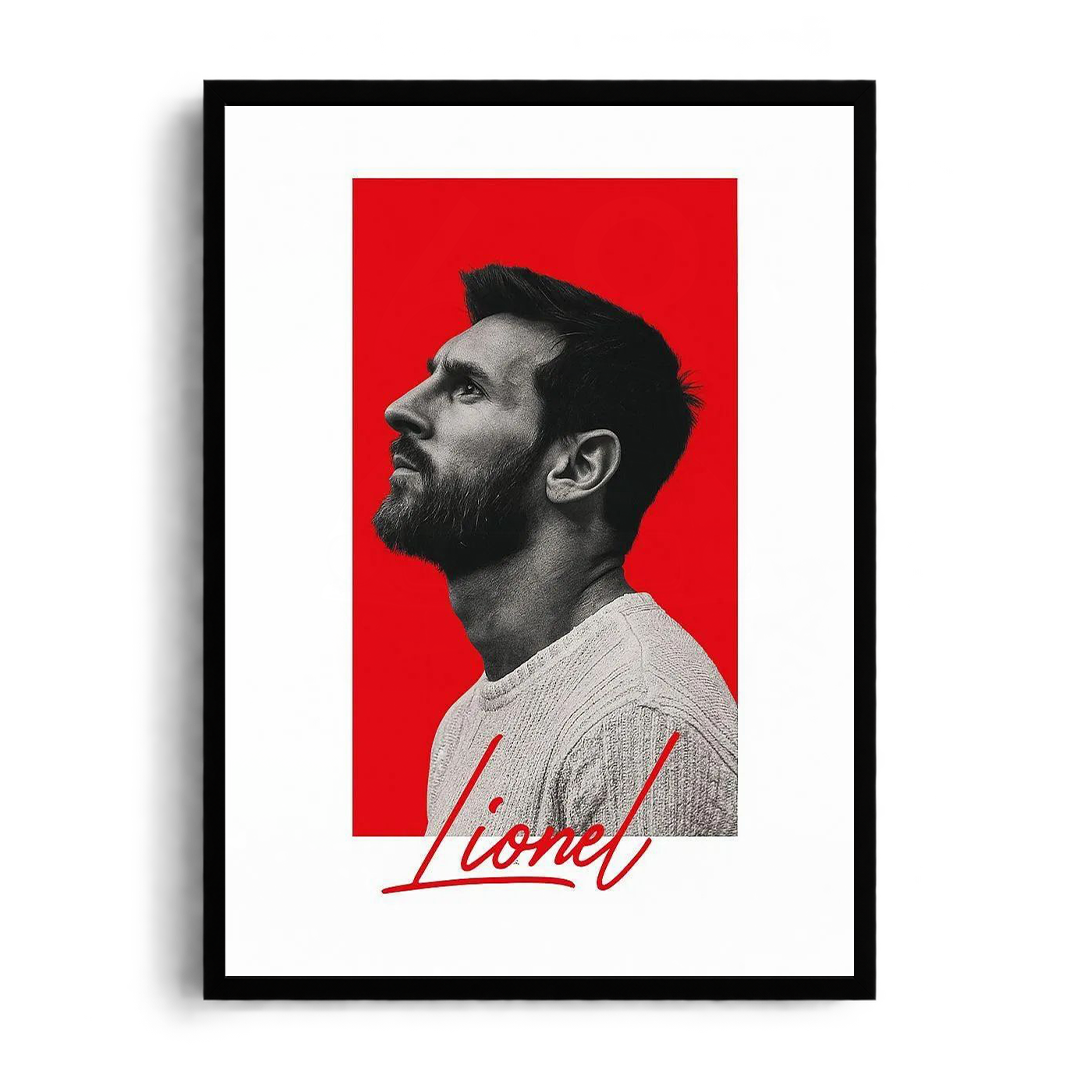 LIONEL MESSI Minimalist Side-Profile" Modern Framed Graphic Art Poster