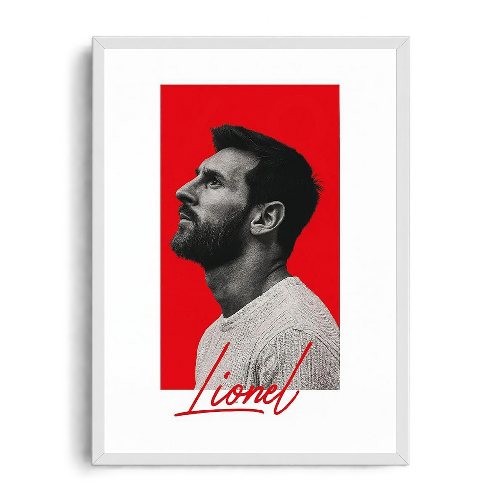 LIONEL MESSI Minimalist Side-Profile" Modern Framed Graphic Art Poster