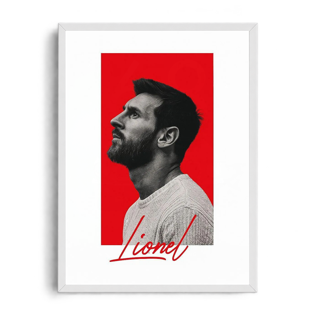 LIONEL MESSI Minimalist Side-Profile" Modern Framed Graphic Art Poster
