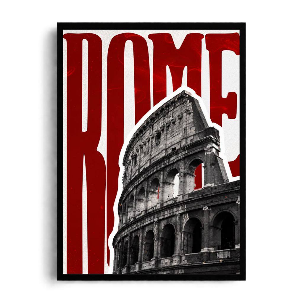 ROME - The Colosseum" Architectural Editorial Framed Graphic Art Poster