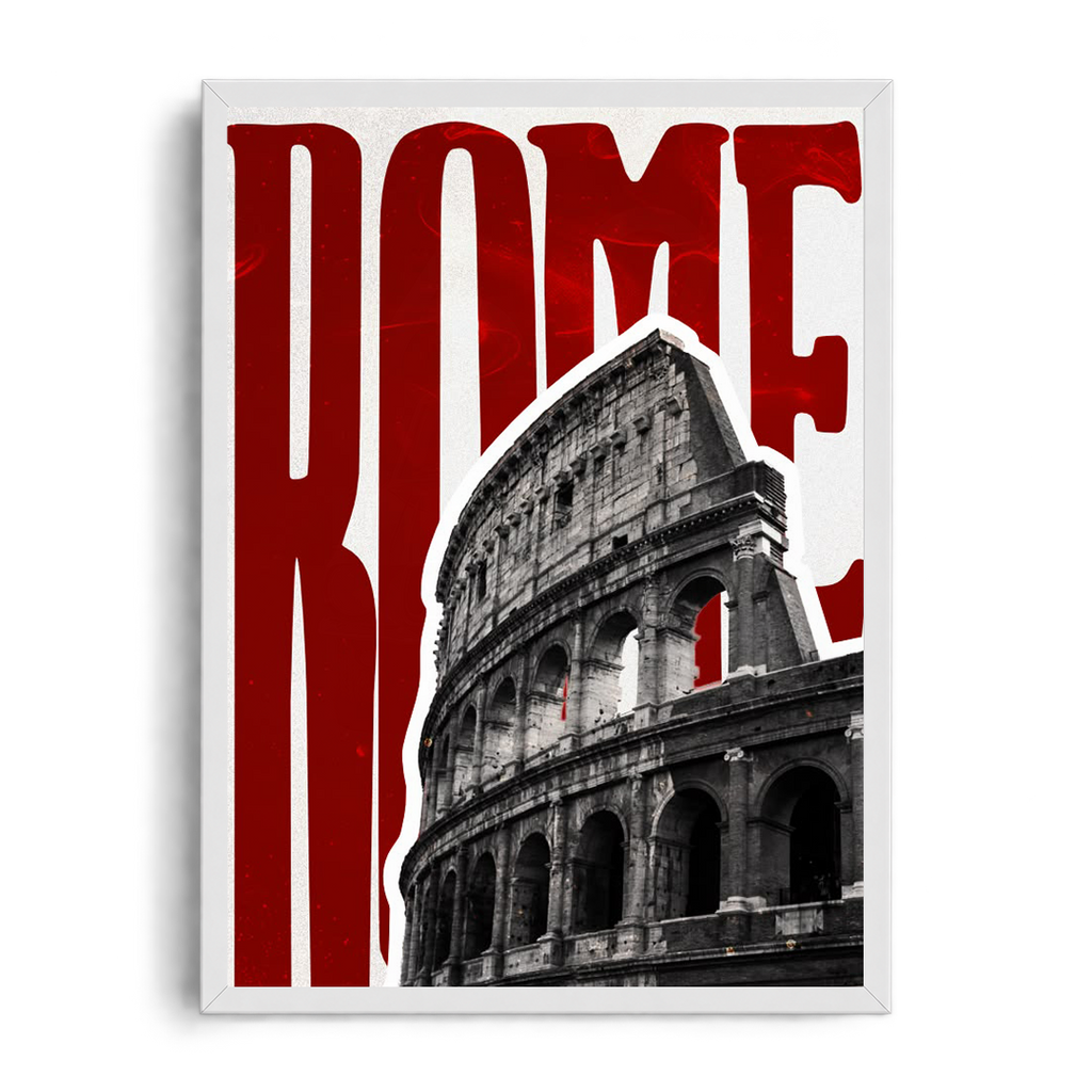 ROME - The Colosseum" Architectural Editorial Framed Graphic Art Poster