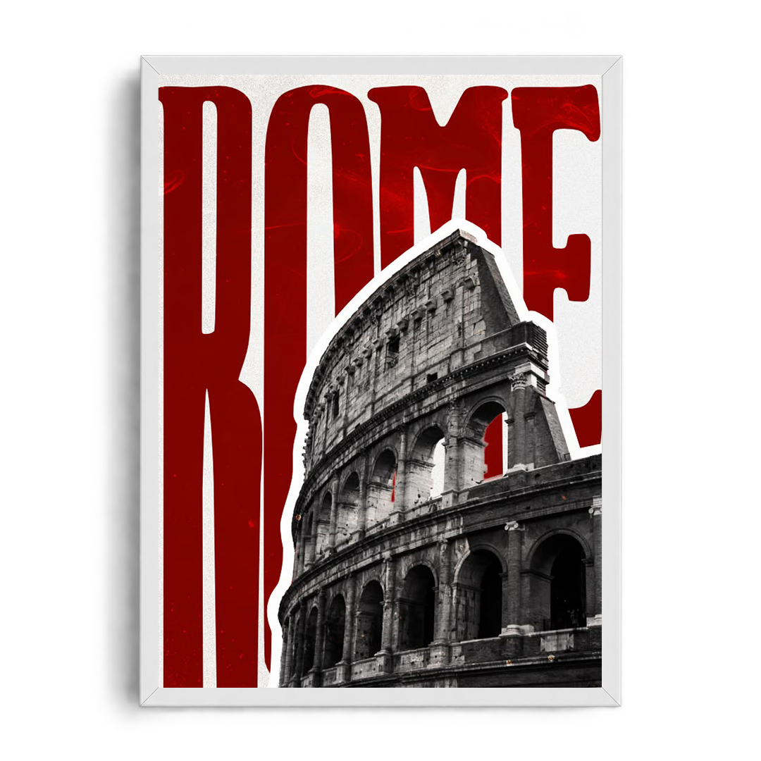 ROME - The Colosseum" Architectural Editorial Framed Graphic Art Poster