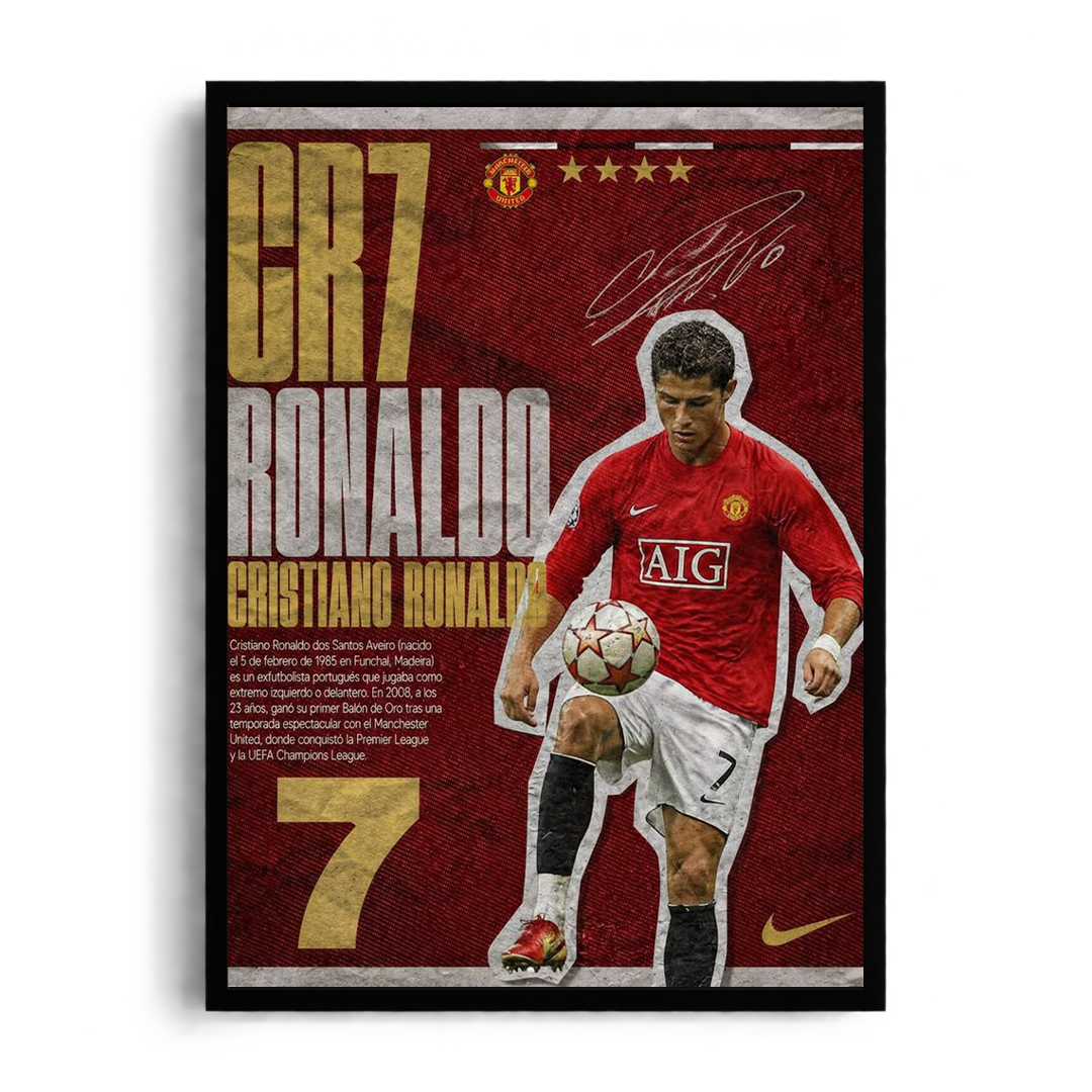 Cristiano Ronaldo 'CR7 Red Devils Legacy' Manchester United Framed Graphic Art Poster