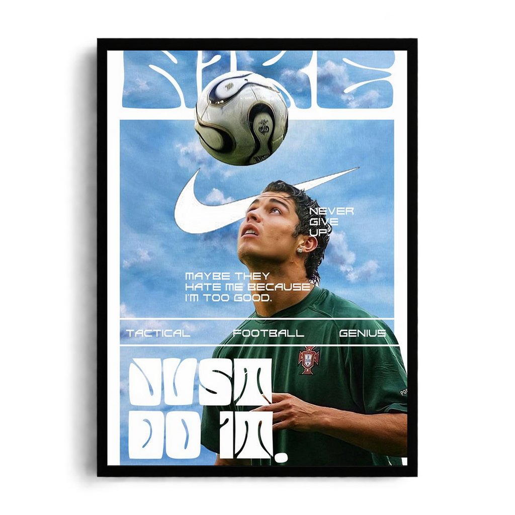 Cristiano Ronaldo 'Too Good' Retro Nike Framed Graphic Art Poster