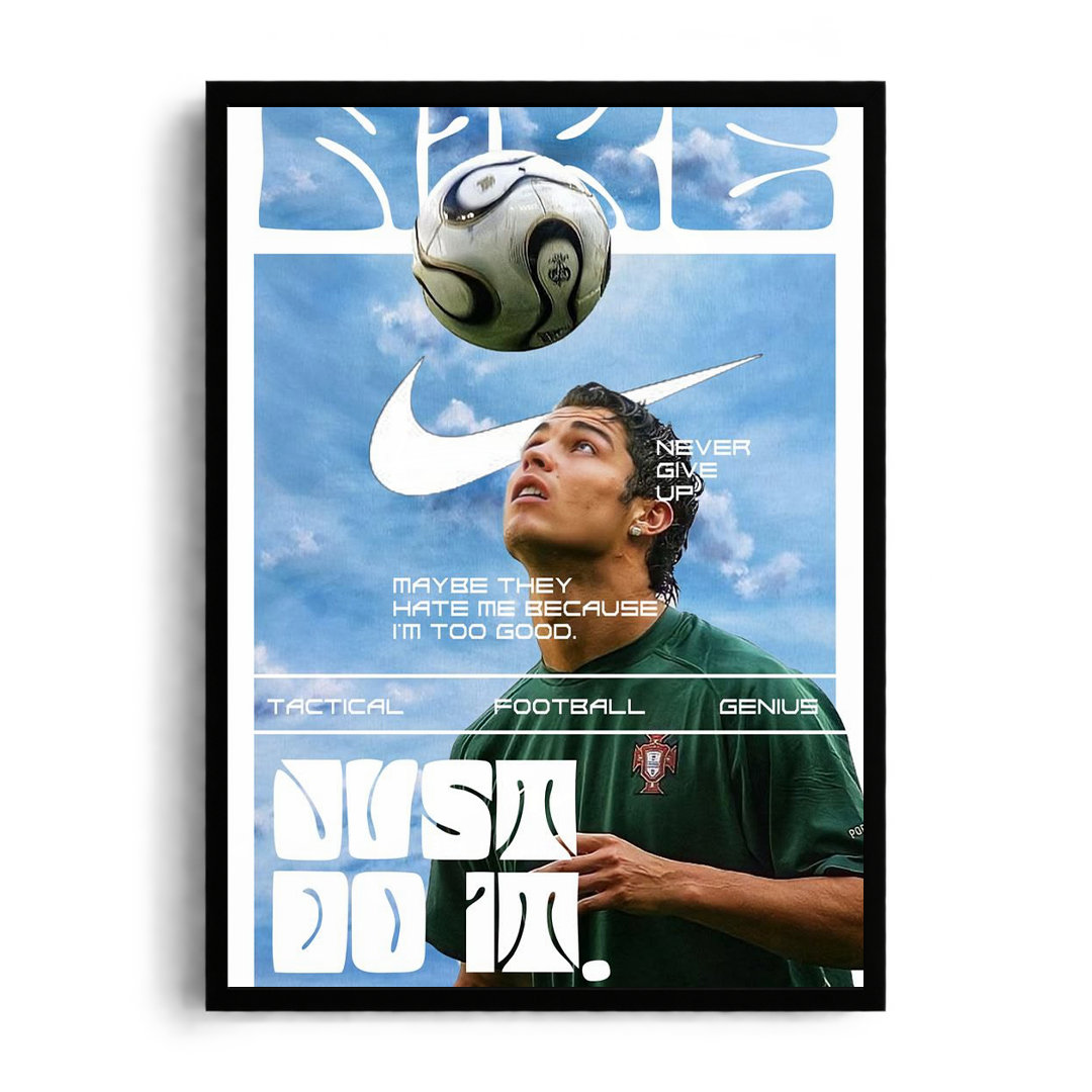 Cristiano Ronaldo 'Too Good' Retro Nike Framed Graphic Art Poster