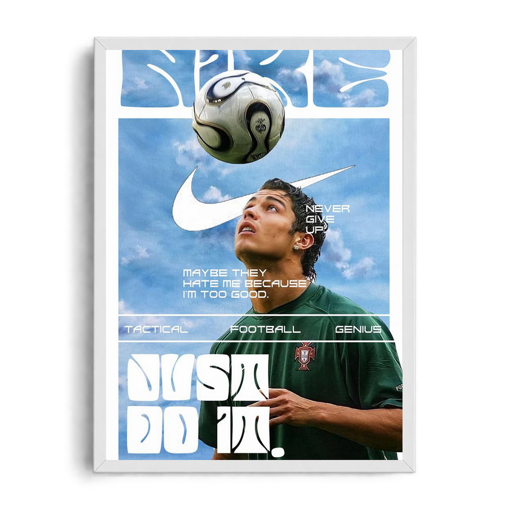 Cristiano Ronaldo 'Too Good' Retro Nike Framed Graphic Art Poster