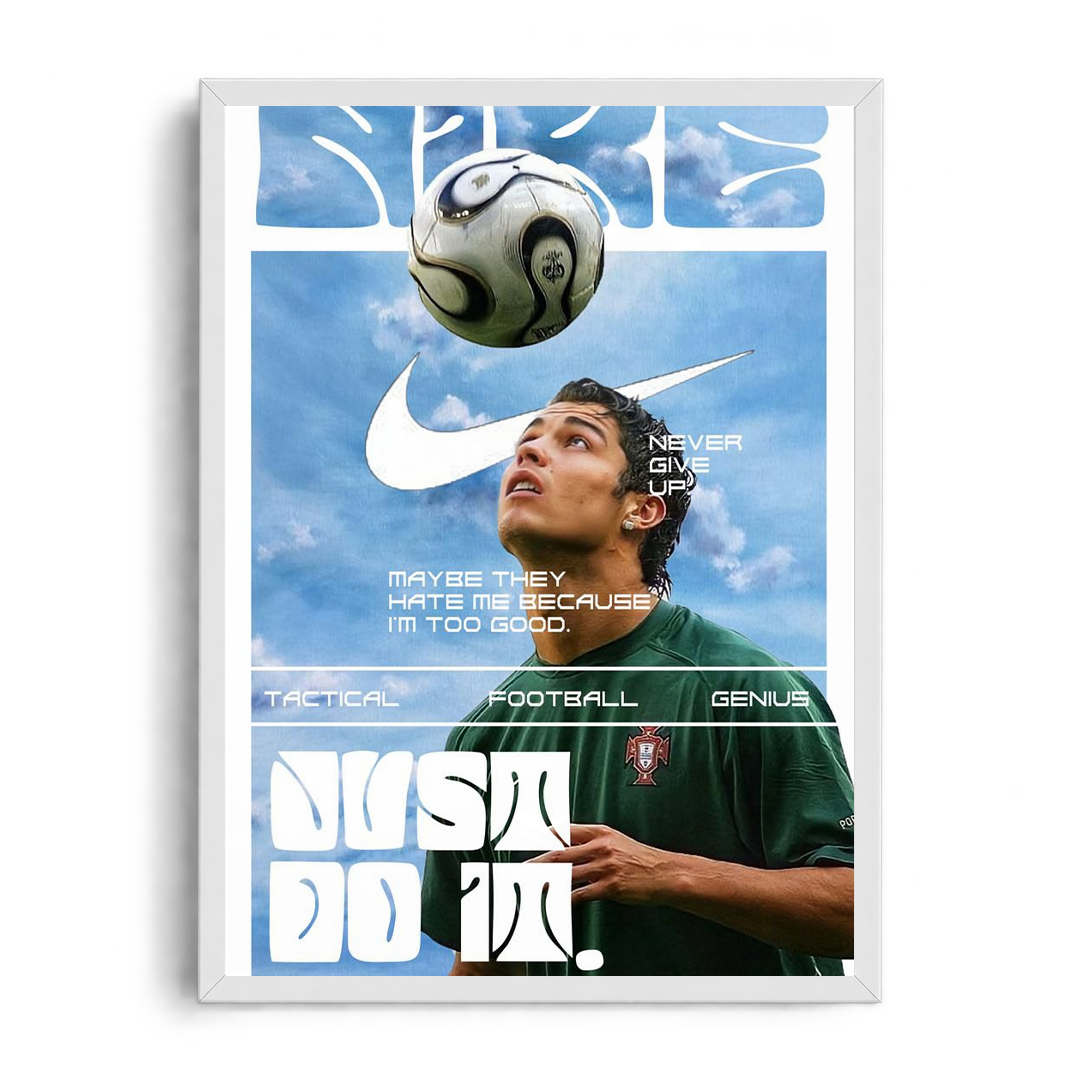Cristiano Ronaldo 'Too Good' Retro Nike Framed Graphic Art Poster