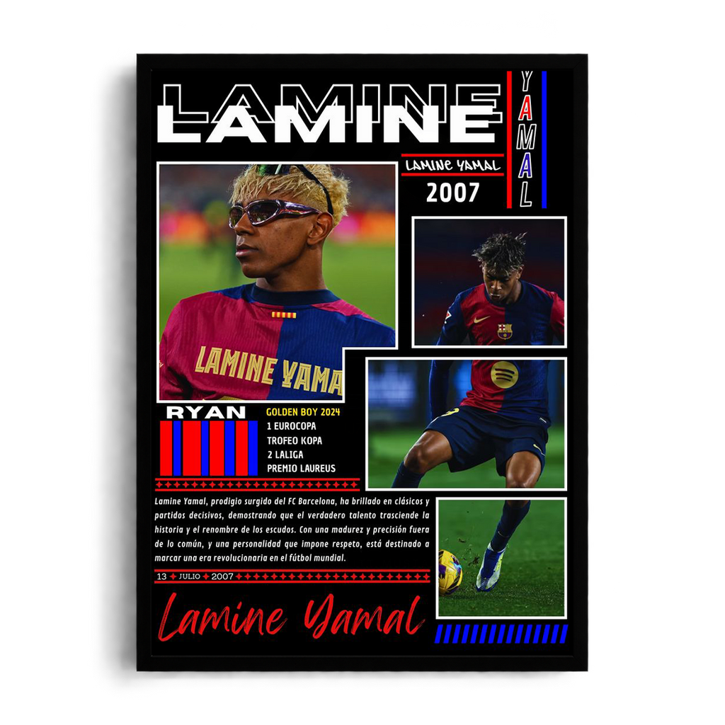 Lamine Yamal FC Barcelona Legacy" Modern Sports Poster & Framed Graphic Art
