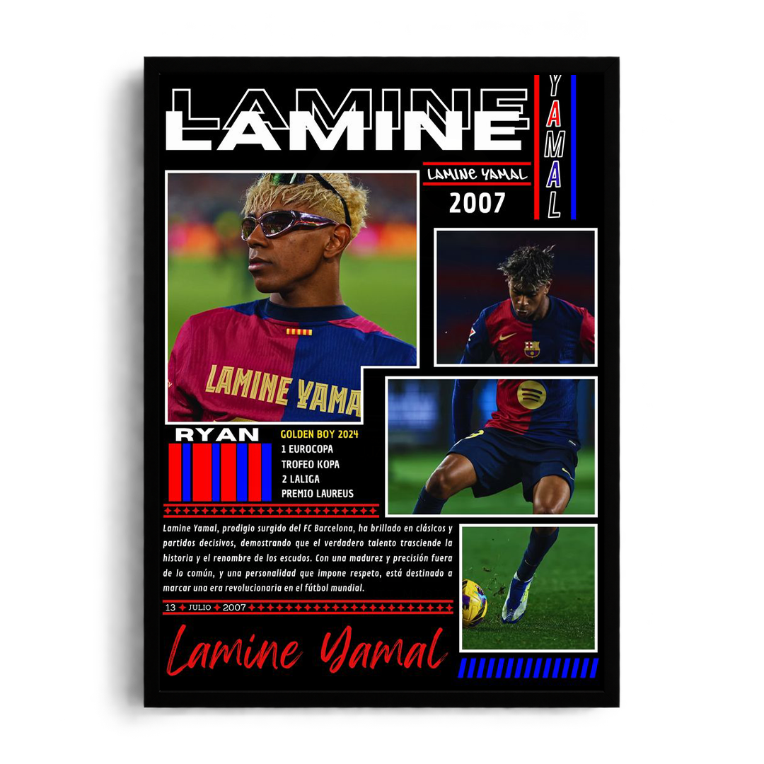 Lamine Yamal FC Barcelona Legacy" Modern Sports Poster & Framed Graphic Art