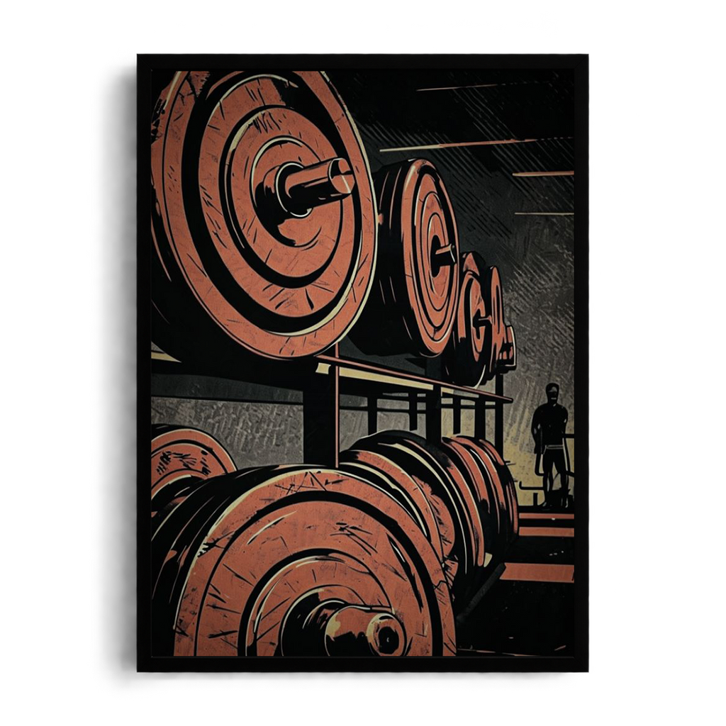 The Iron Sanctuary" Heavyweight Gym Rack Industrial Framed Graphic Art Poster