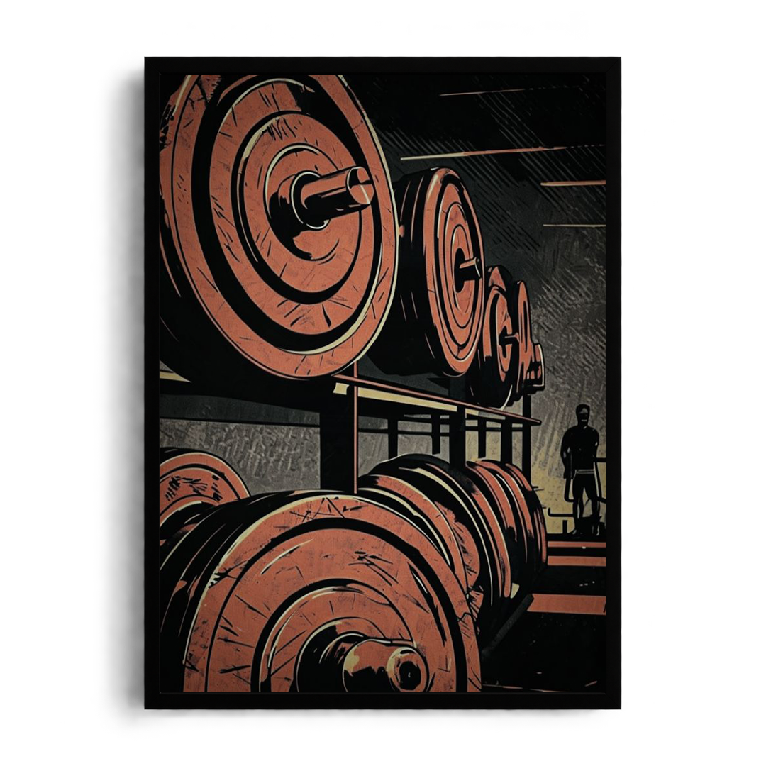 The Iron Sanctuary" Heavyweight Gym Rack Industrial Framed Graphic Art Poster