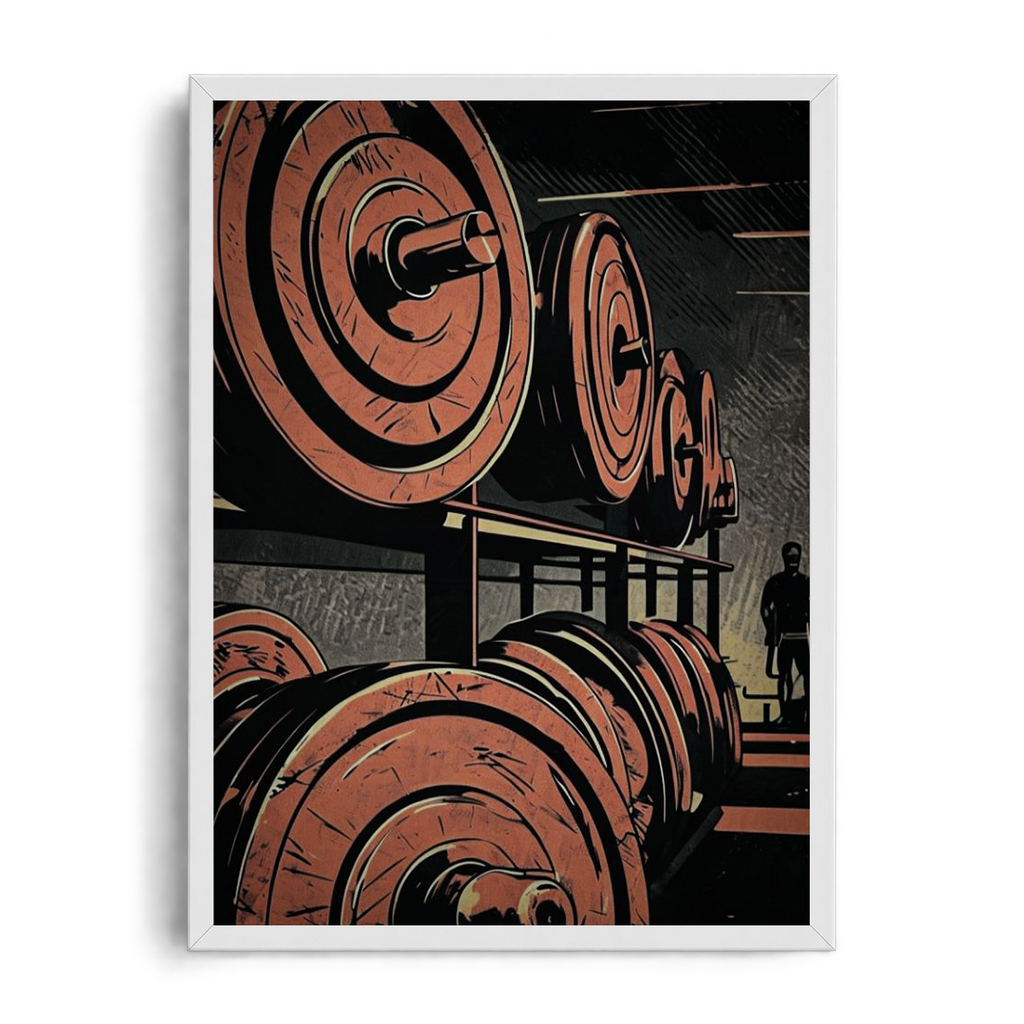 The Iron Sanctuary" Heavyweight Gym Rack Industrial Framed Graphic Art Poster