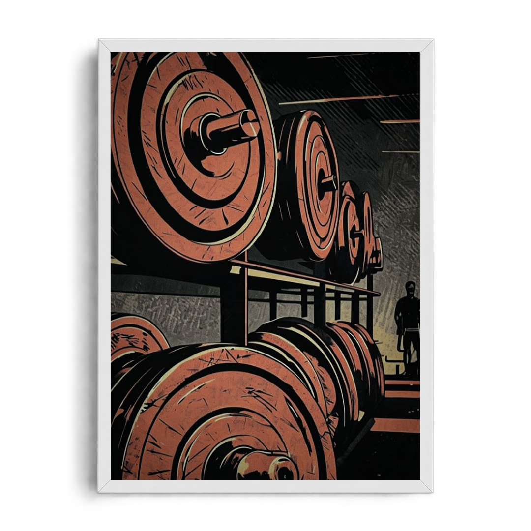 The Iron Sanctuary" Heavyweight Gym Rack Industrial Framed Graphic Art Poster