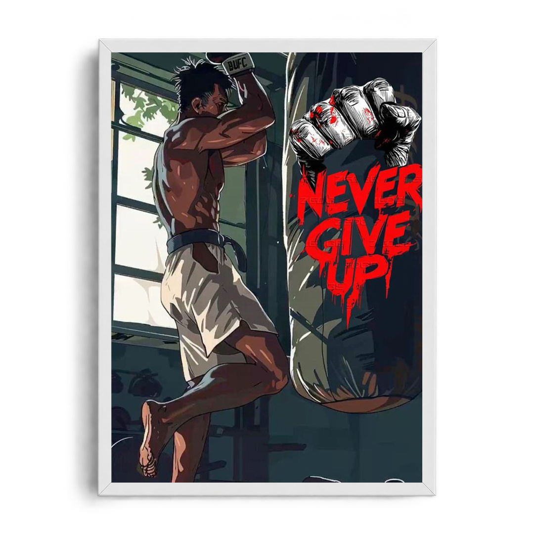 No Pain No Gain" Heavyweight Gym Equipment Motivational Framed Graphic Art Poster