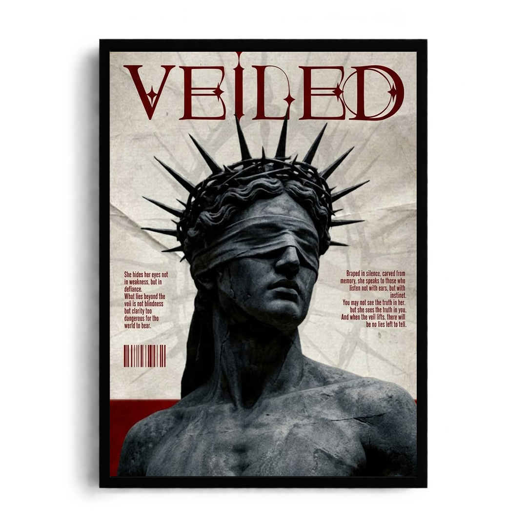 "VEILED" Classic Vintage Magazine Cover Framed Graphic Art Poster
