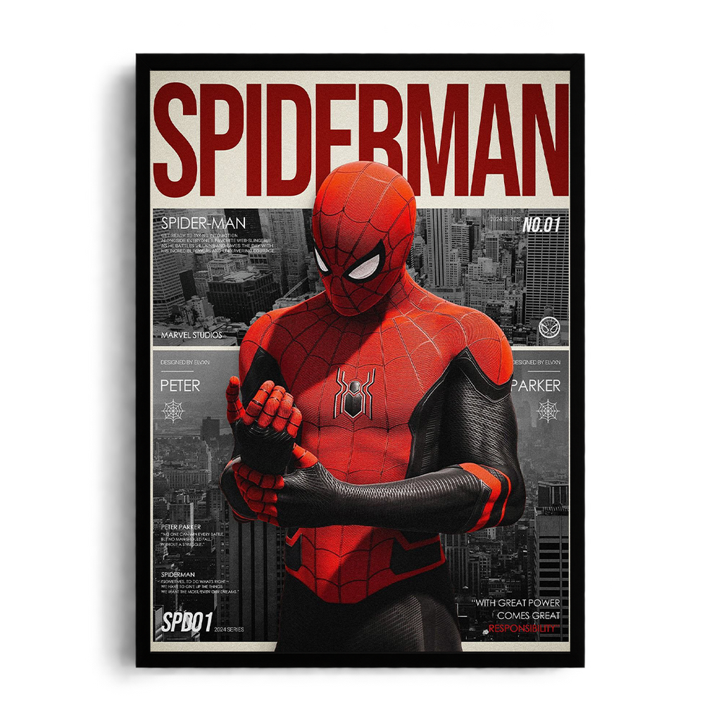 Spider-Man Vintage Comic Magazine Cover No. 01 Framed Art⁠