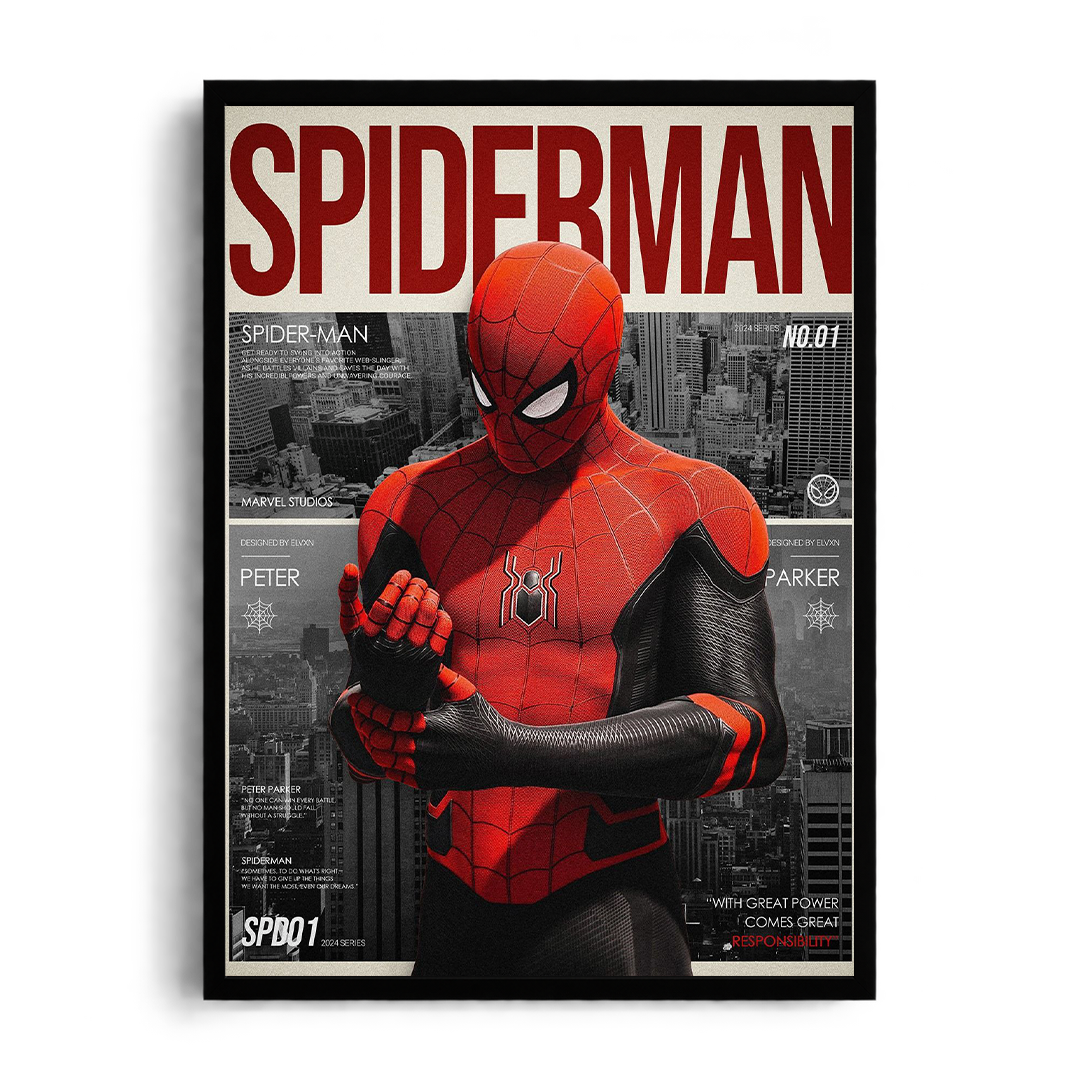 Spider-Man Vintage Comic Magazine Cover No. 01 Framed Art⁠