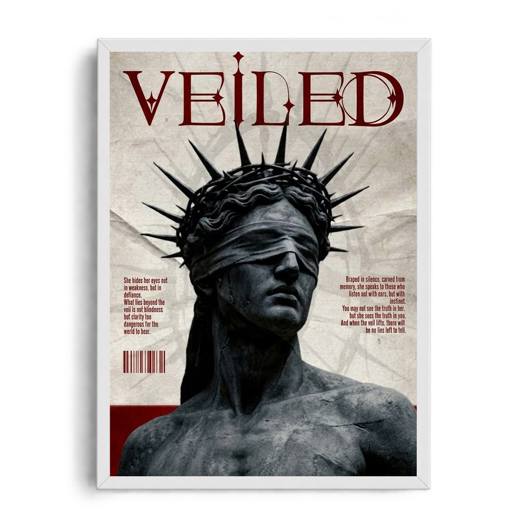 "VEILED" Classic Vintage Magazine Cover Framed Graphic Art Poster