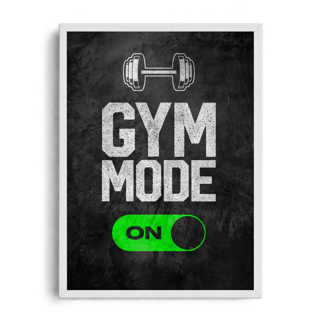 Gym Mode ON" Digital Toggle Switch Gym Motivational Framed Graphic Art Poster