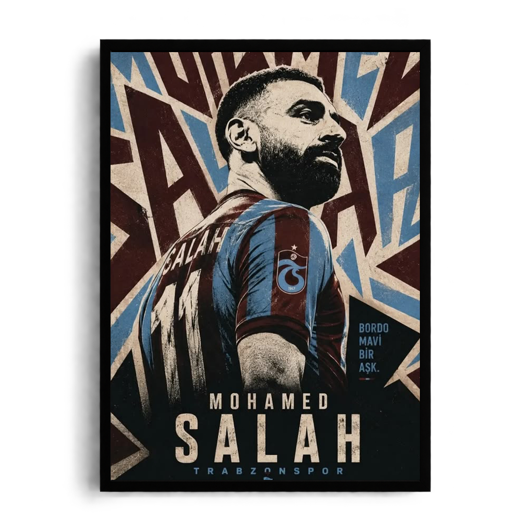 Mohamed Salah Bordo-Mavi Passion & Star Back-View Art