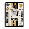 Sergio Ramos 'El Capitano' Real Madrid Legend Framed Graphic Art Poster