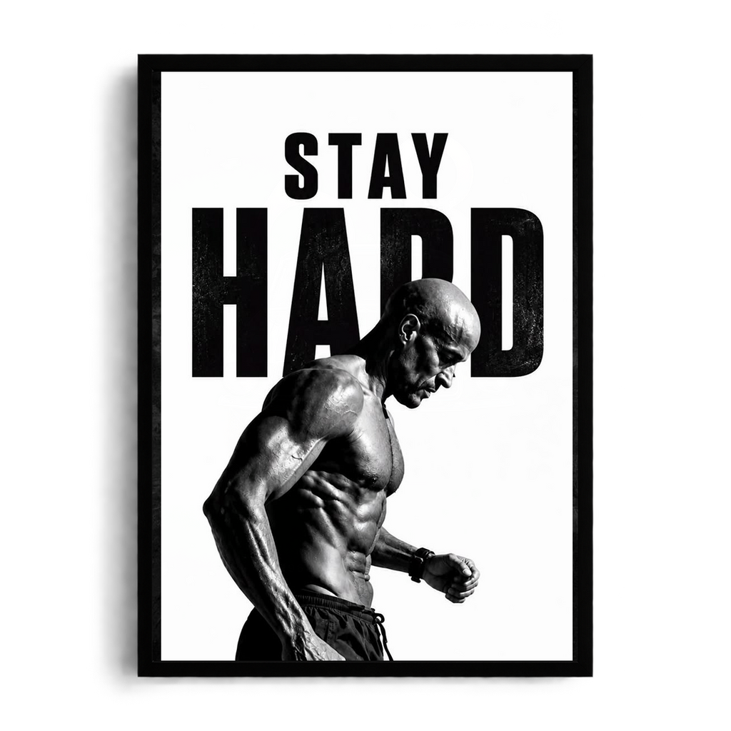 Stay Hard" Extreme Conditioning & Mental Toughness Gym Motivational Framed Art Poster