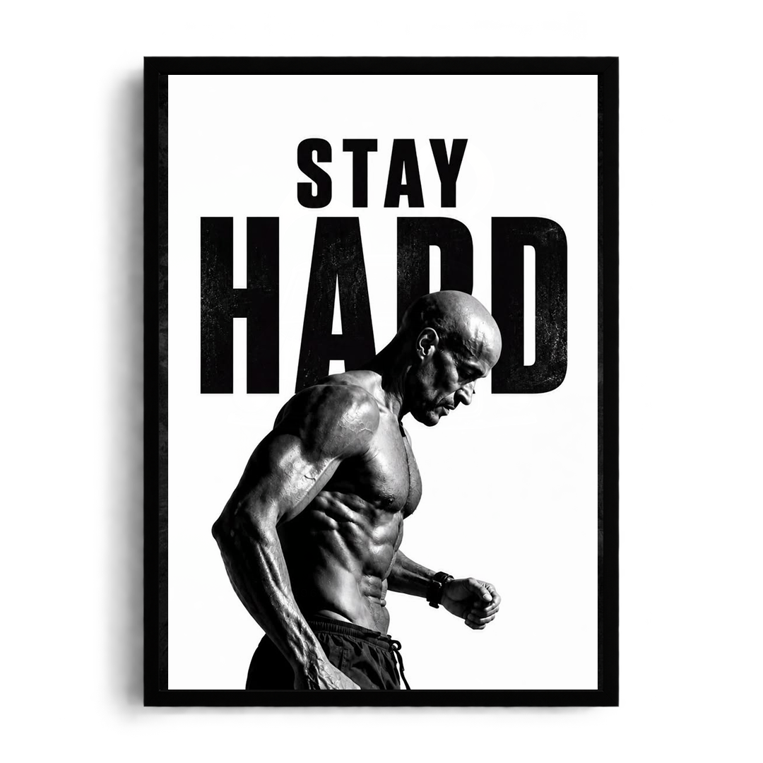 Stay Hard" Extreme Conditioning & Mental Toughness Gym Motivational Framed Art Poster