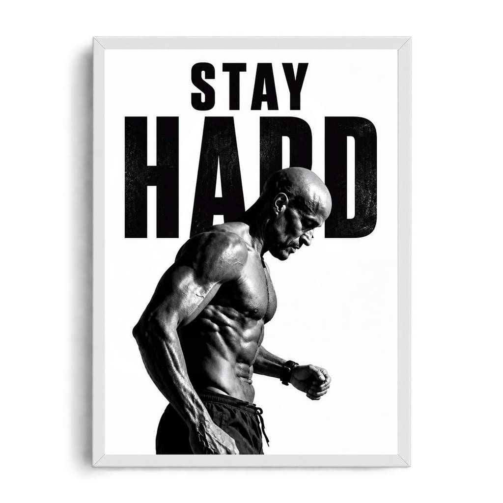Stay Hard" Extreme Conditioning & Mental Toughness Gym Motivational Framed Art Poster