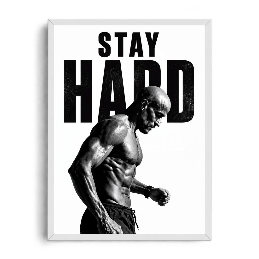 Stay Hard" Extreme Conditioning & Mental Toughness Gym Motivational Framed Art Poster