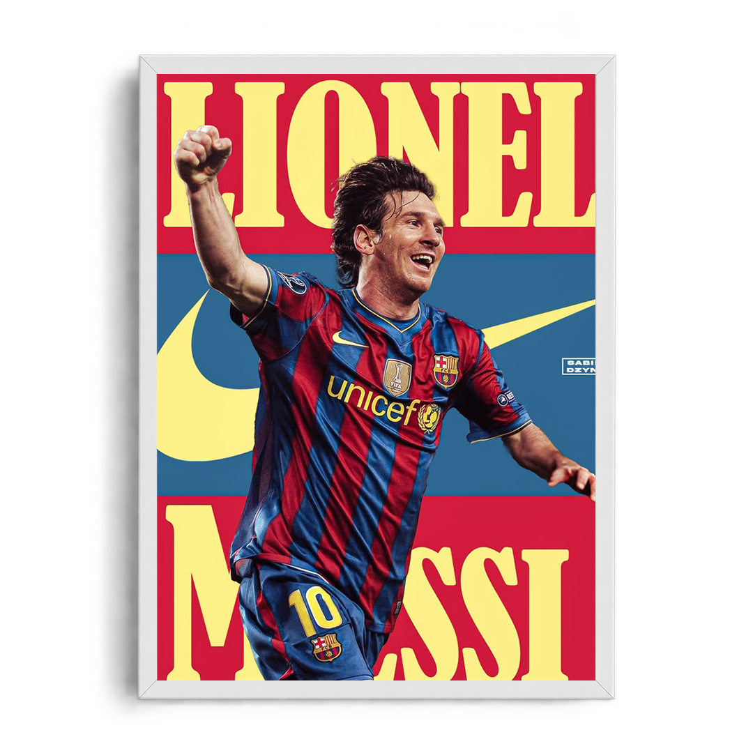 Lionel Messi 'Blaugrana Triumph' Framed Graphic Art Poster