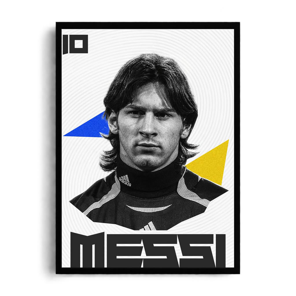 Lionel Messi Young '10' Pop-Geometric Framed Graphic Art Poster