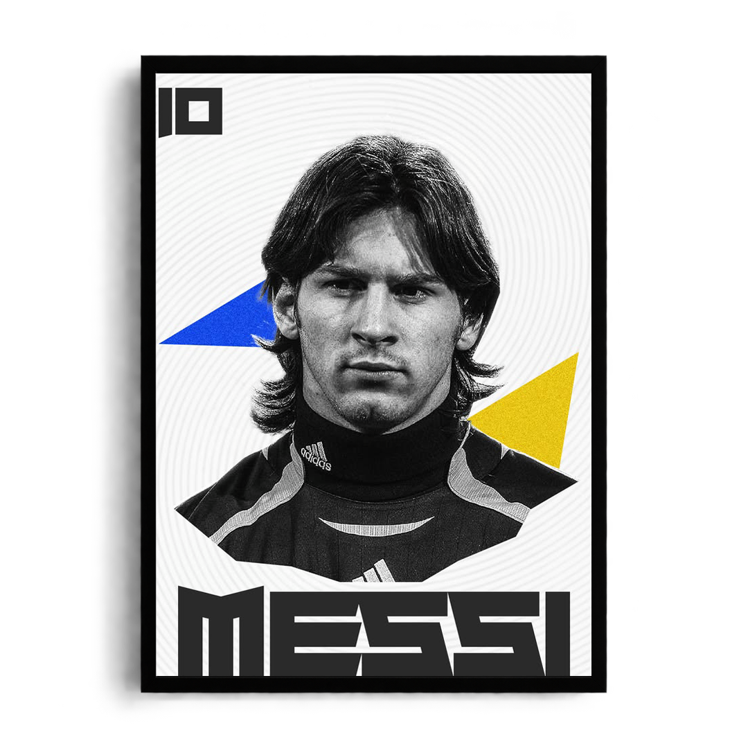 Lionel Messi Young '10' Pop-Geometric Framed Graphic Art Poster