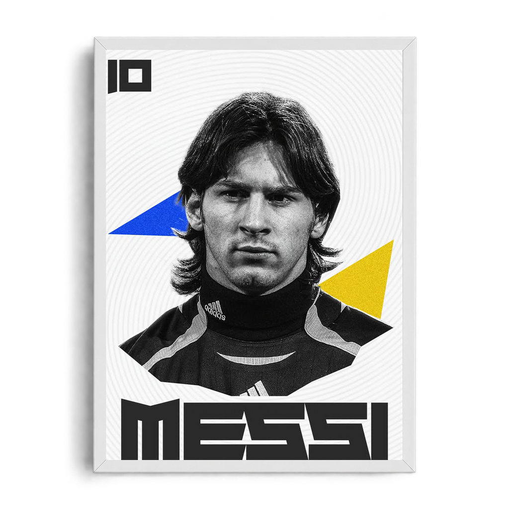 Lionel Messi Young '10' Pop-Geometric Framed Graphic Art Poster