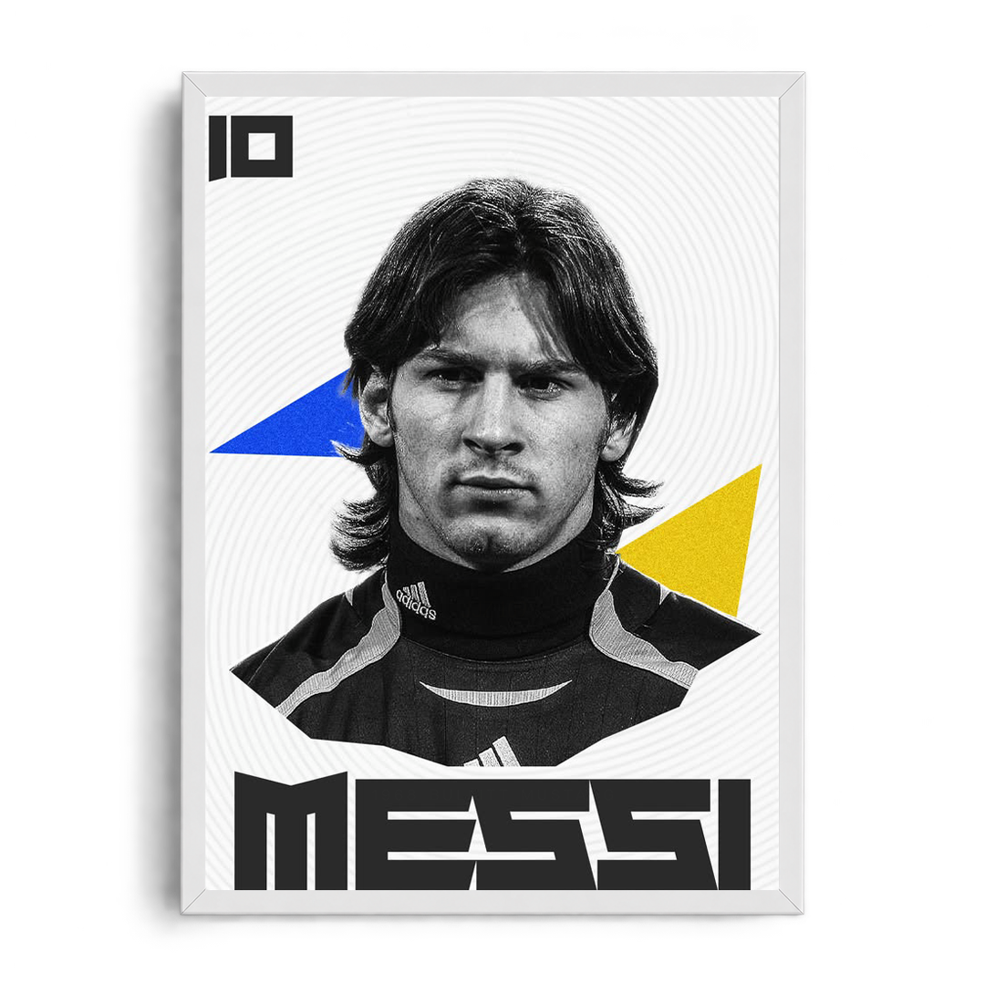 Lionel Messi Young '10' Pop-Geometric Framed Graphic Art Poster