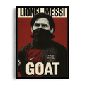 Lionel Messi 'GOAT' Masked Legacy FC Barcelona Framed Graphic Art Poster