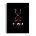 FOCUS OVER TIME" Modern Motivational Hourglass Framed Graphic Art Poster