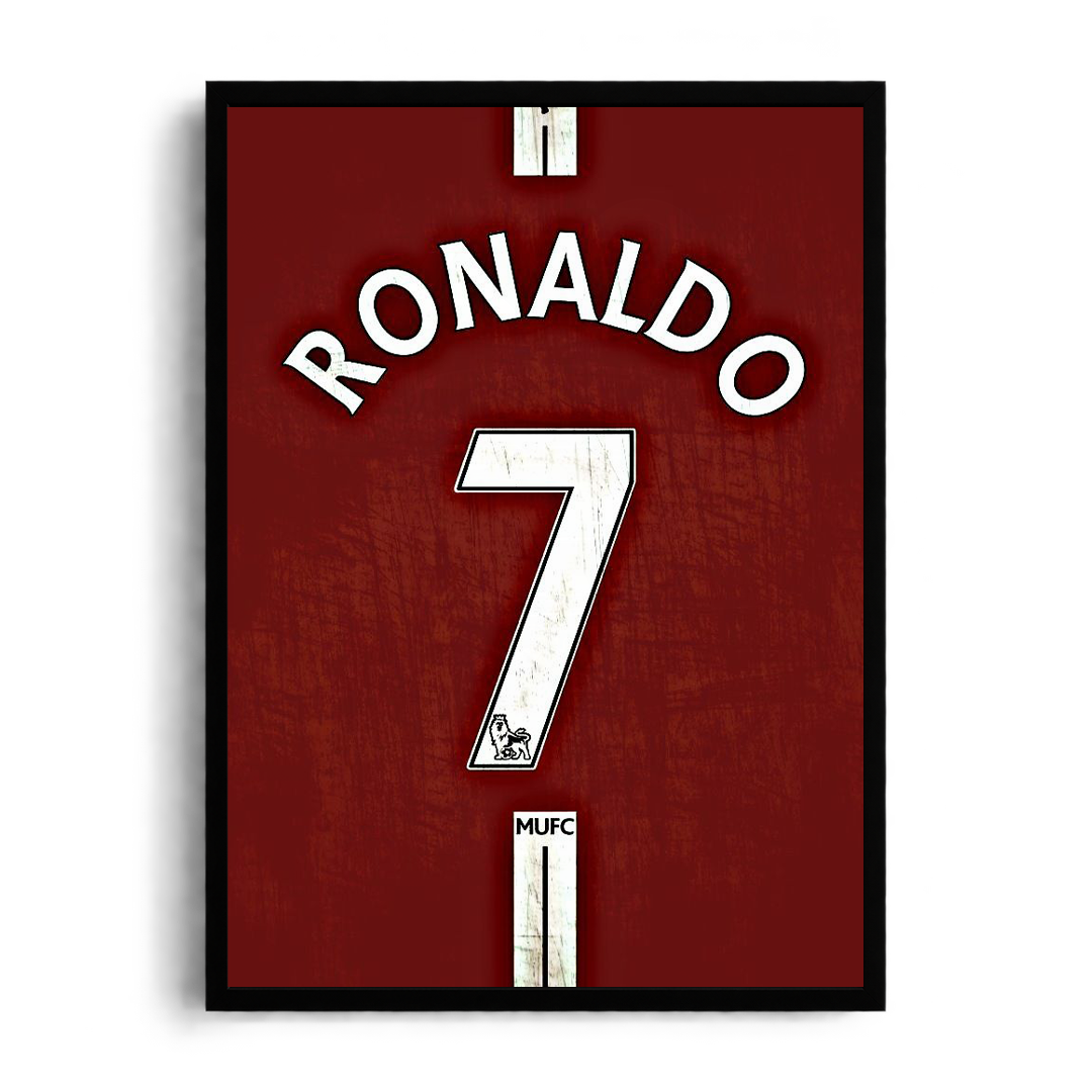 Cristiano Ronaldo 'MUFC Jersey No. 7' Manchester United Kit Framed Graphic Art Poster