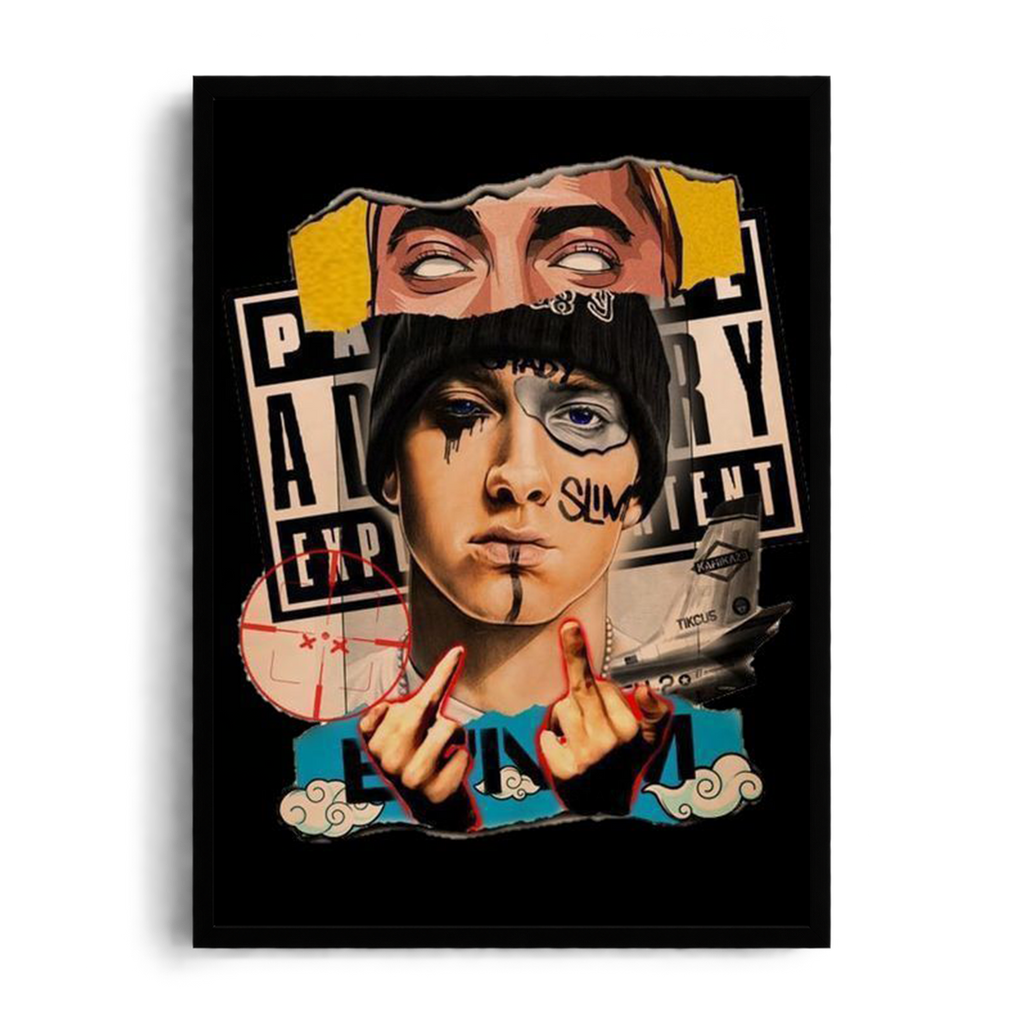 EMINEM - Slim Shady Collage" Streetwear Editorial Framed Graphic Art Poster
